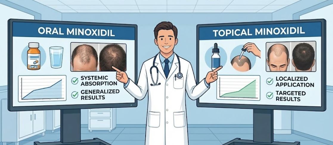 oral vs topical minoxidil results